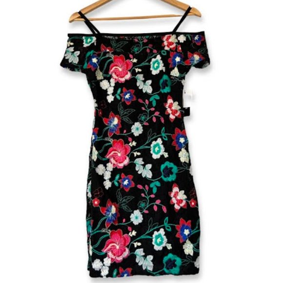 Embroidered Lace Cold-Shoulder Dress #18 - Picture 2 of 10